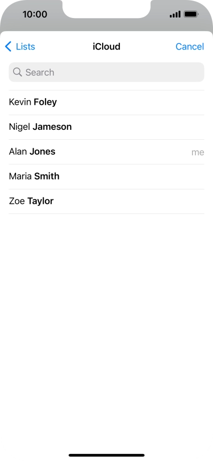 Press the required contact.