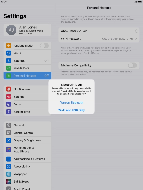 If Wi-Fi is turned on, press Wi-Fi and USB Only. If Wi-Fi is turned on, press Wi-Fi and USB Only.