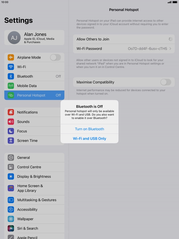If Wi-Fi is turned on, press Wi-Fi and USB Only. If Wi-Fi is turned on, press Wi-Fi and USB Only.