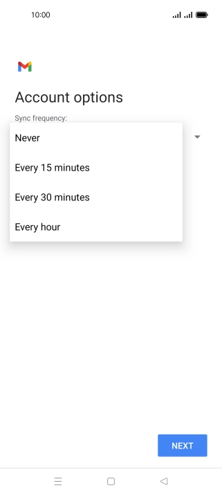 Press the required setting. Press the required setting.