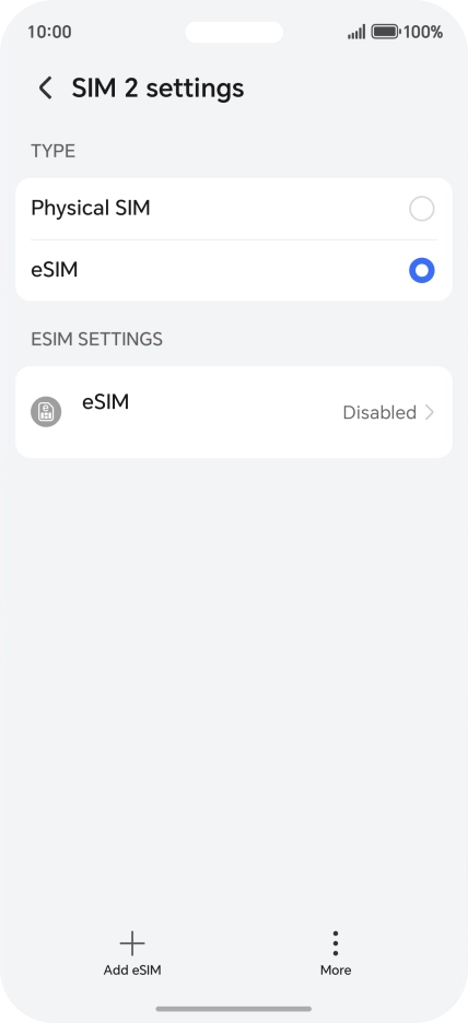 Press eSIM.