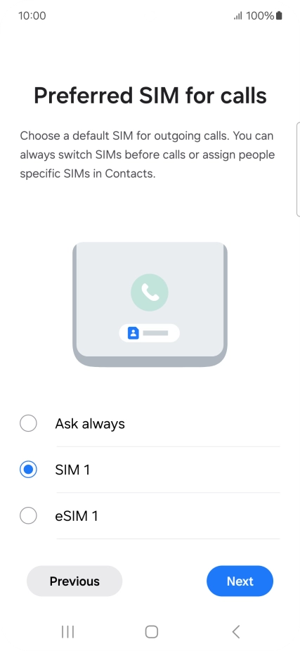 Press the required setting. Press the required setting.