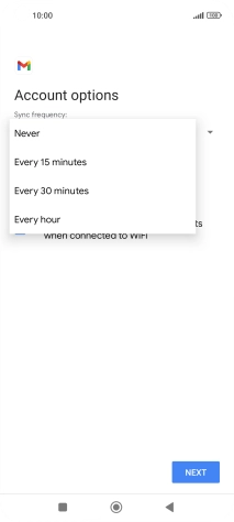 Press the required setting.
