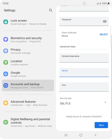 Press the field below 