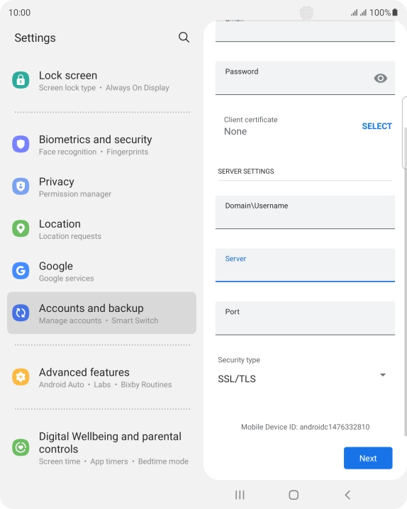 Press the field below 