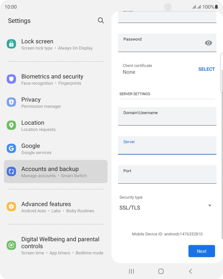 Press the field below 