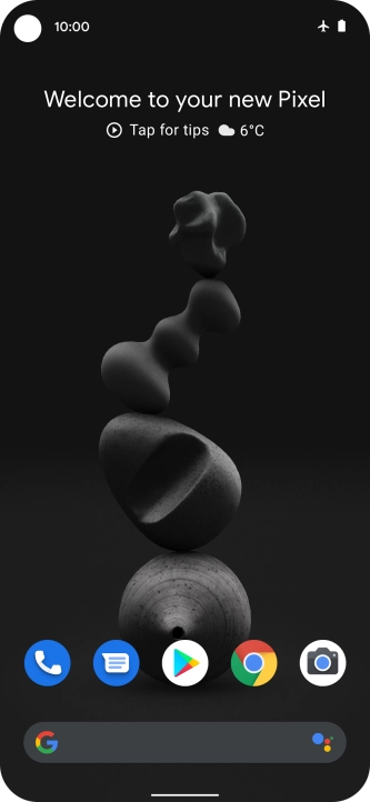 The flight mode icon shows that flight mode is turned on.