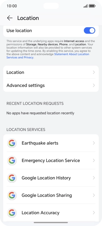 Press Location Accuracy.