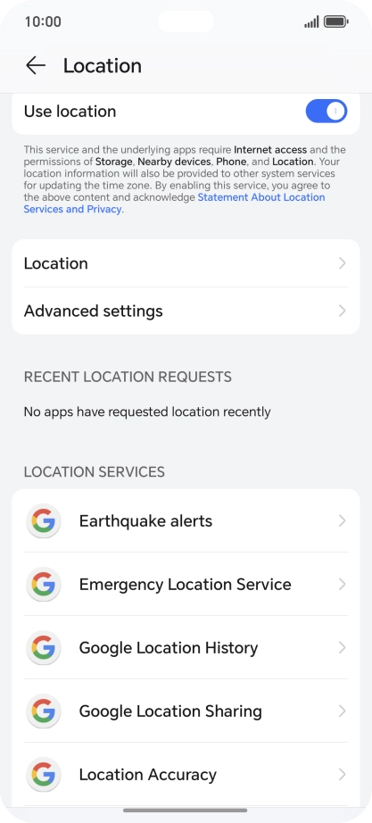 Press Location Accuracy.