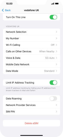 Press Delete eSIM and follow the instructions on the screen to delete your eSIM.