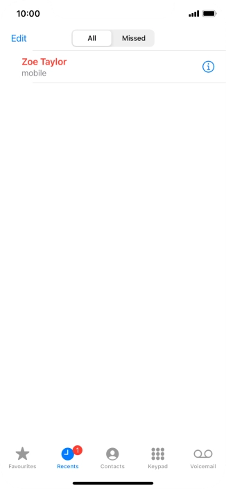 Press the information icon next to the required phone number. Press the information icon next to the required phone number.