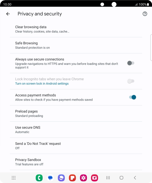 Press Clear browsing data.