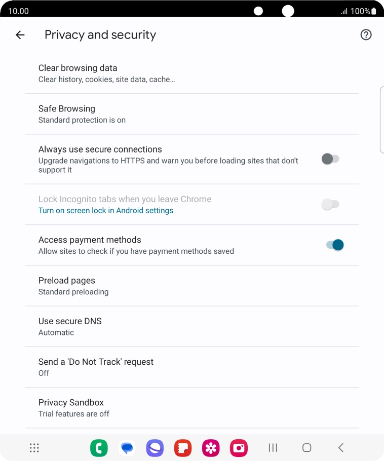Press Clear browsing data.