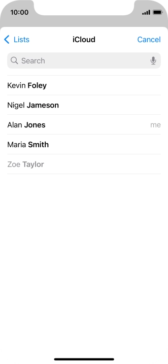 Press the required contact.