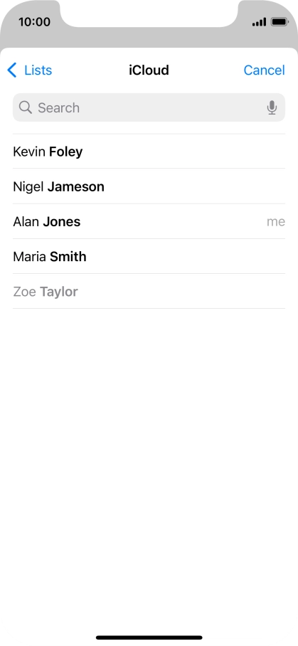 Press the required contact.