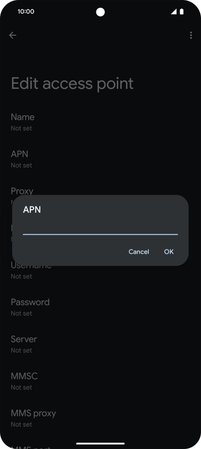 Key in wap.vodafone.co.uk and press OK.