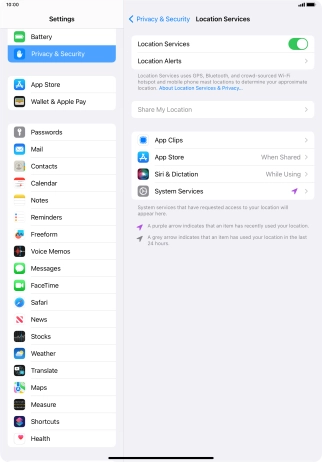 Press the required app.