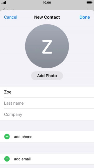 Press Last name and key in the last name.
