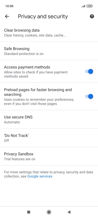 Press Clear browsing data.