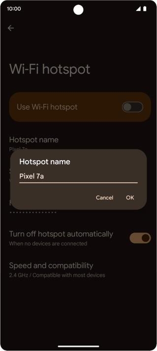 Key in the required Wi-Fi hotspot name and press OK.