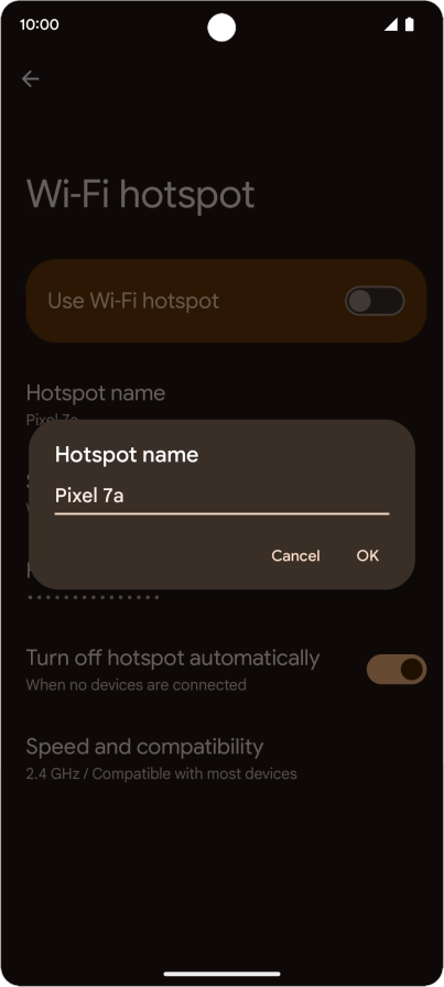 Key in the required Wi-Fi hotspot name and press OK.