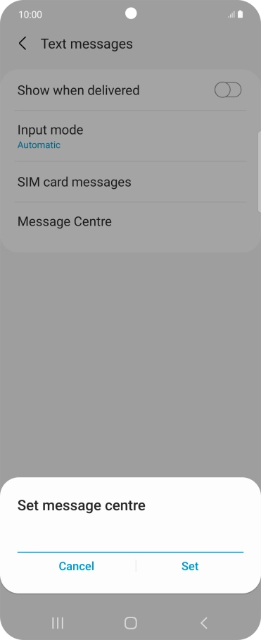 Key in +447785016005 and press Set.