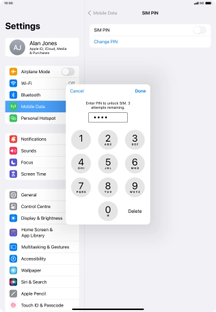 Key in your PIN and press Done. Key in your PIN and press Done.