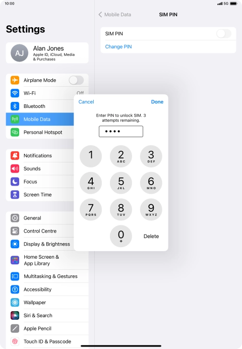 Key in your PIN and press Done. Key in your PIN and press Done.