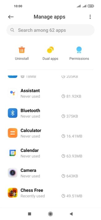 Press the required app. Press the required app.