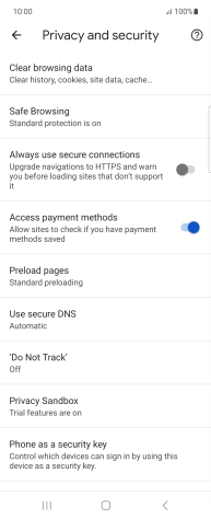 Press Clear browsing data.