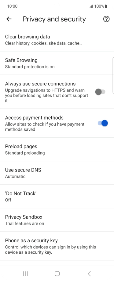 Press Clear browsing data.