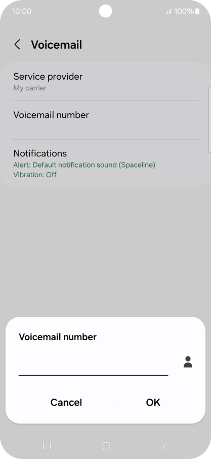 Key in +447836121121 and press OK.