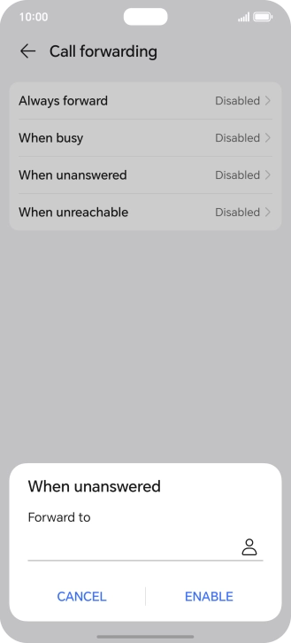 Key in +447836121121 and press ENABLE. Key in +447836121121 and press ENABLE.