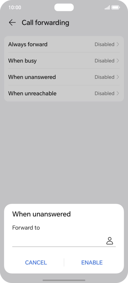 Key in +447836121121 and press ENABLE. Key in +447836121121 and press ENABLE.