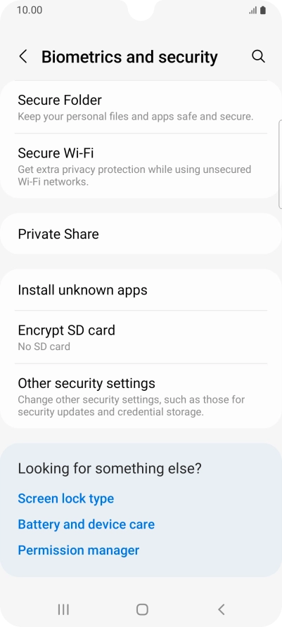 Press Other security settings.