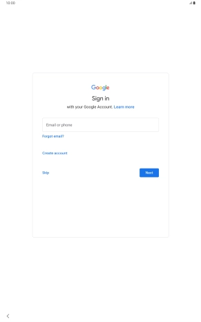 Press Email or phone and key in the username for your Google account.