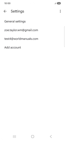 Press the required email account.