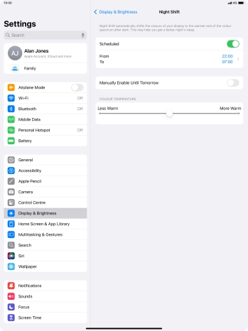 Press the indicator next to 