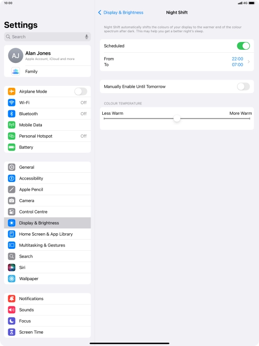 Press the indicator next to 