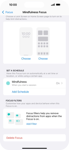 Press the required setting below 