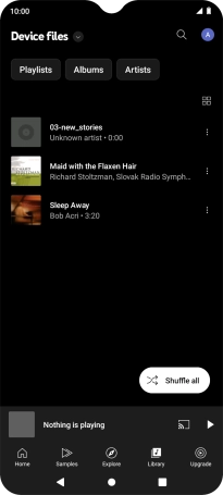 Press the required audio file.