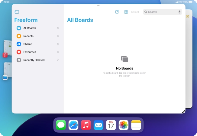 Press the required application in Dock and drag it to the required location on the screen.