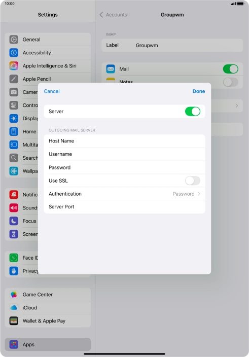 Press the indicator next to 