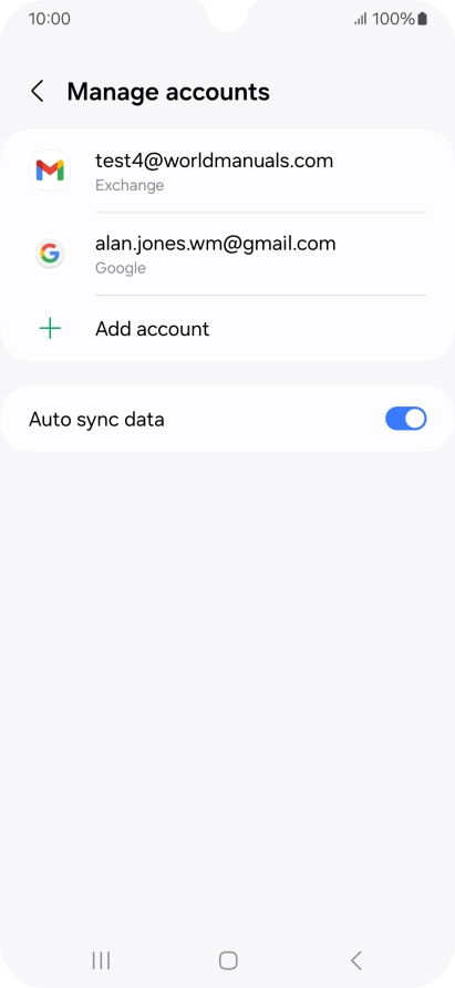 Press the required email account. Press the required email account.