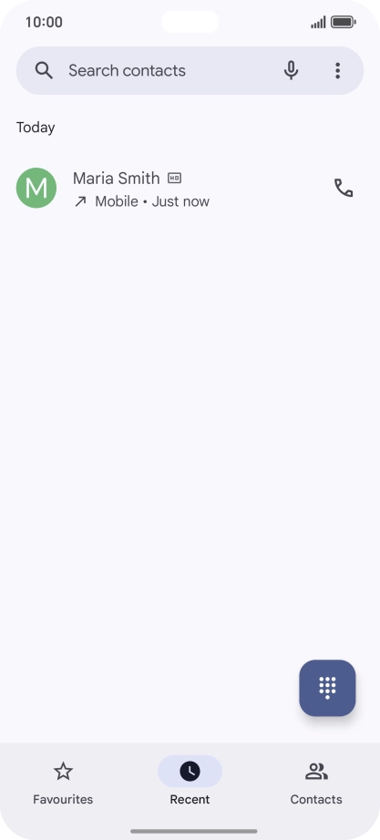 Press and hold the required number.