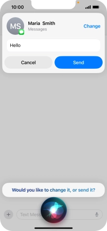If an application is open on your phone, such as a Messages, you can also use the functions available here, e.g.: REPLY [text].