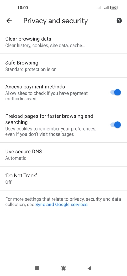 Press Clear browsing data.