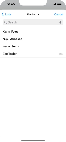 Press the required contact.