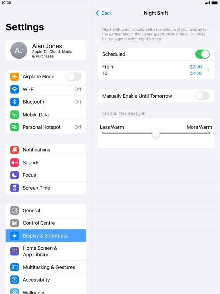 Press the indicator next to 
