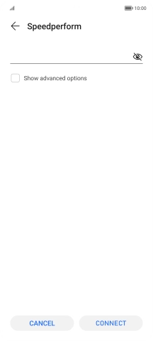 Key in the password for the Wi-Fi network and press CONNECT. Key in the password for the Wi-Fi network and press CONNECT.